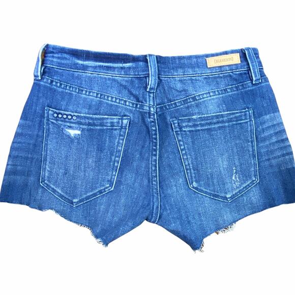 BlankNYC The Astor Cut-Off Raw Hem Denim Short Size 25 Blue Jean Shorts - Picture 4 of 12